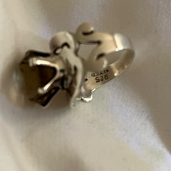 Smokey topaz sterling vintage ring - Picture 8 of 16